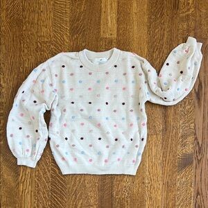 H&M Polka Dot Sweater - Cream with Multicolor Accents